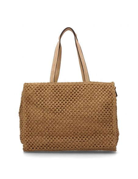 Détail sac raphia artisanal fait main original finition naturelle