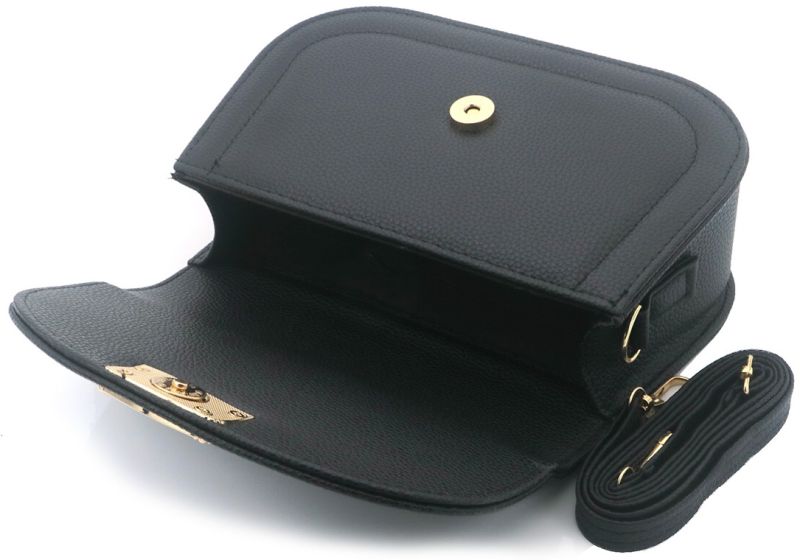 Mini sac à main en cuir noir PU