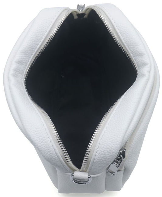 Mini sac à main blanc en cuir