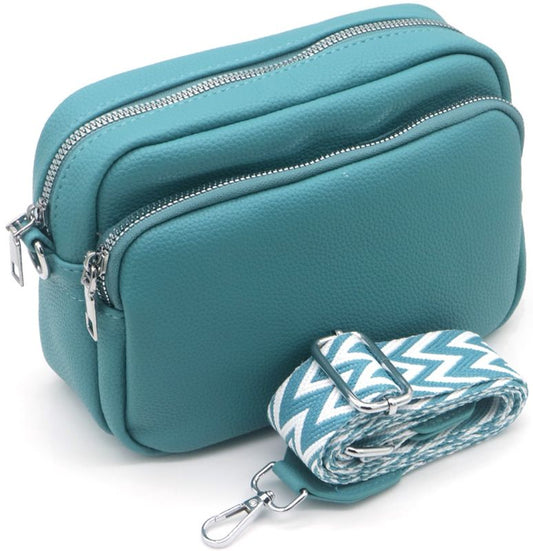 Mini sac à main en cuir vert PU