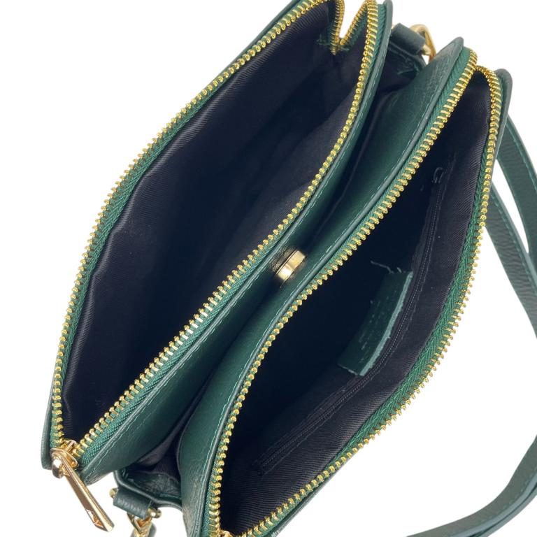 Sac Bandoulière Cuir Italien Vert Nature Femme