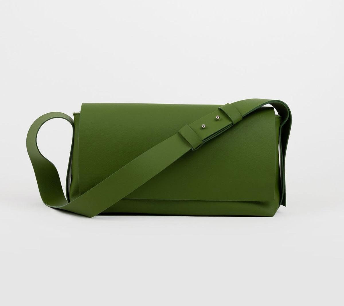 Sac à Main Bandoulière Vert Silicone Végan - Sac Artisanal Femme