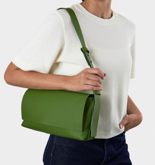 Sac à Main Bandoulière Vert Silicone Végan - Sac Artisanal Femme