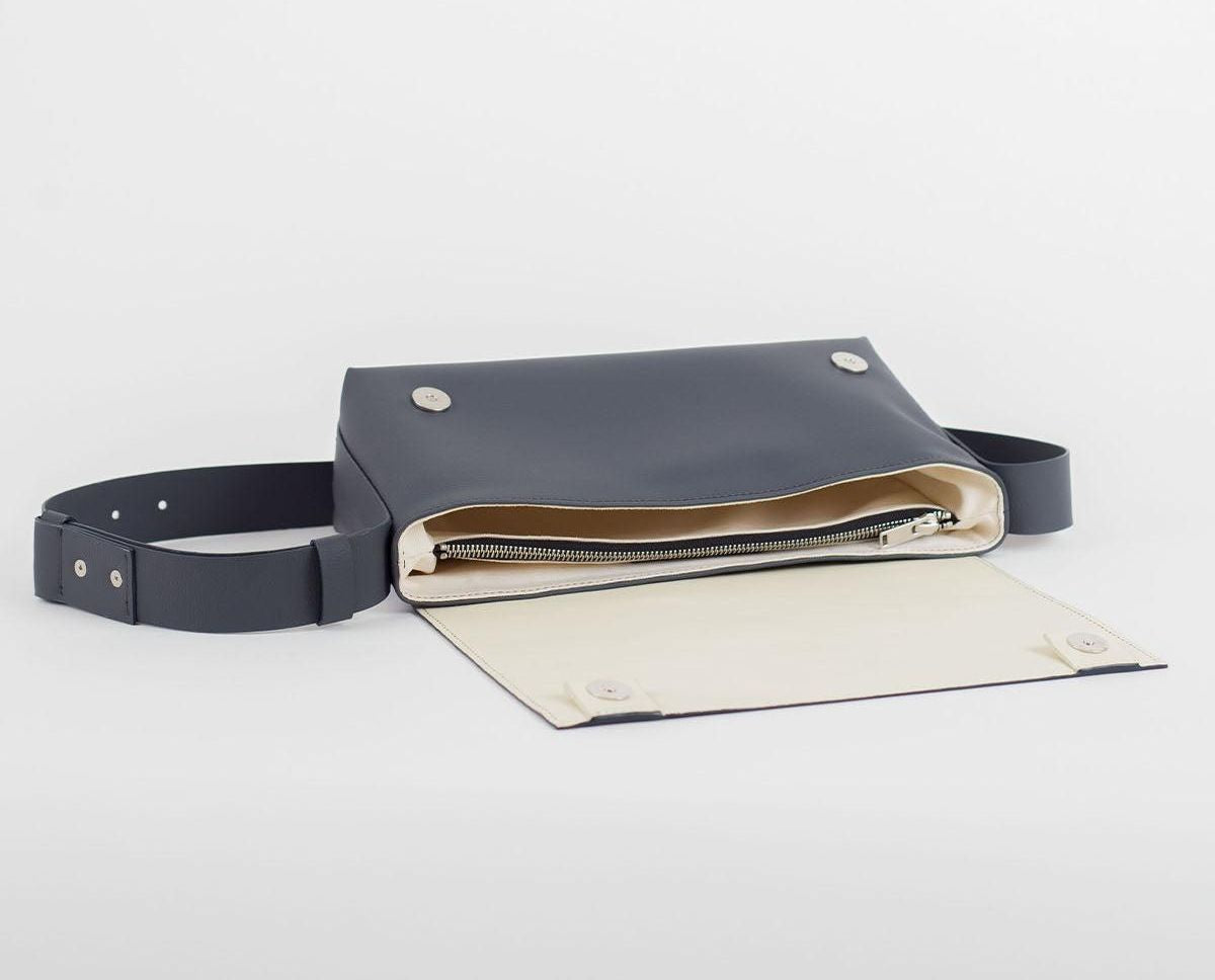 Sac à Main Bandoulière Gris Silicone Végan - Sac Artisanal Femme