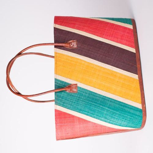 Sac à main en raphia multicolore – Artisanat de Madagascar