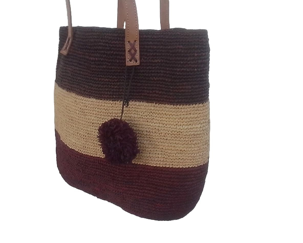 Sac à main bandoulier maron et beige