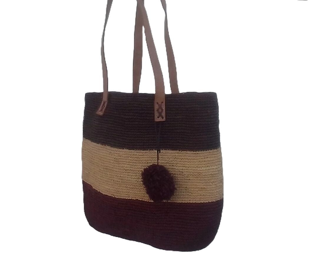 Sac à main bandoulier maron et beige