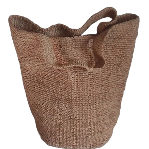 Sac raphia moderne bicolore marron beige bandoulière femme Madagascar