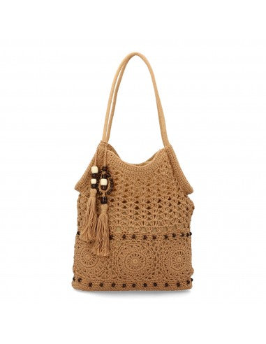 Sac à main beige clair raphia tressé artisanal bandoulière féminine