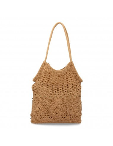 Sac bandoulière raphia beige clair artisanal fait main original femme