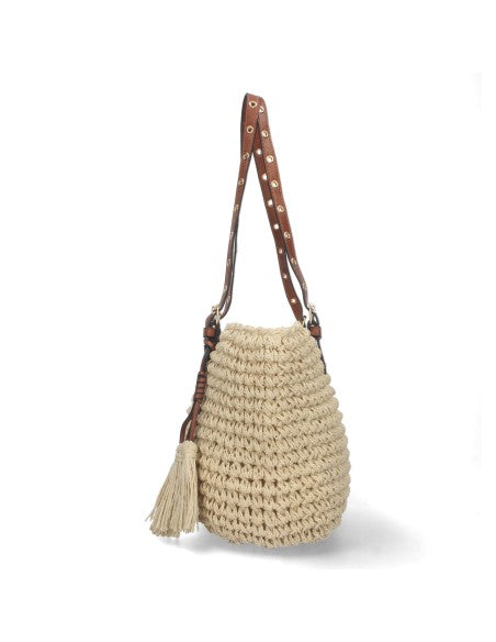 Sac raphia clair fait main original artisanal style délicat