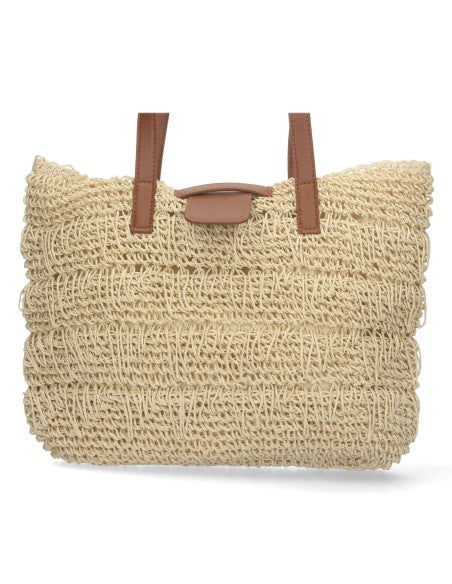 Teinte lumineuse sac bandoulière raphia style moderne
