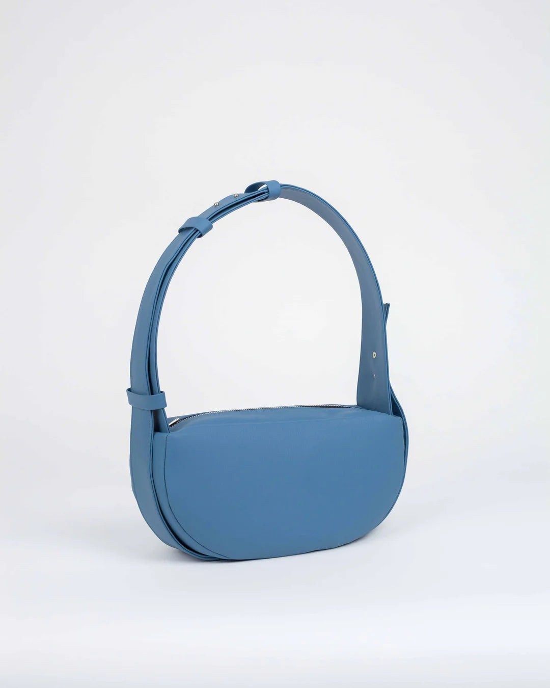 Sac à Main Baguette Bleu Clair Demi Lune Silicone Végan - Sac Artisanal Femme