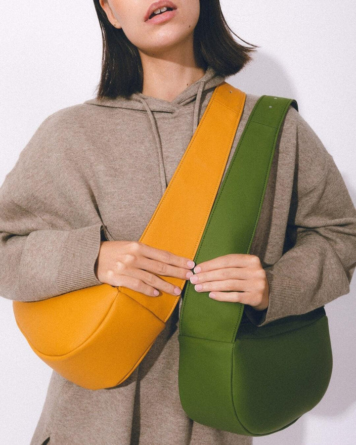 Sac à Main Baguette Vert Demi Lune Silicone Végan - Sac Artisanal Femme