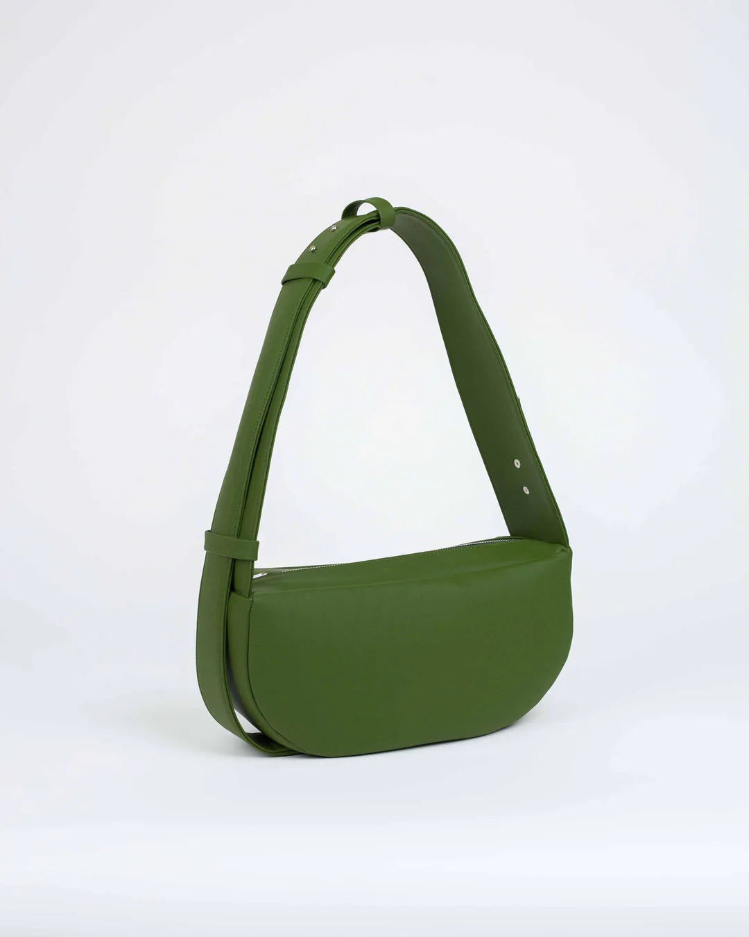 Sac à Main Baguette Vert Demi Lune Silicone Végan - Sac Artisanal Femme