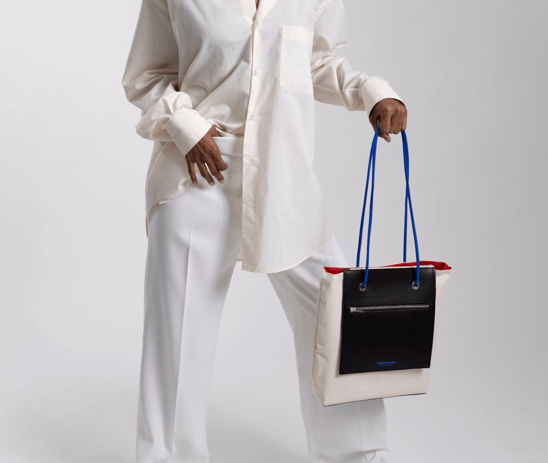 Sac à Main Réversible Blanc et Noir - Fourre-tout Artisanal Classique