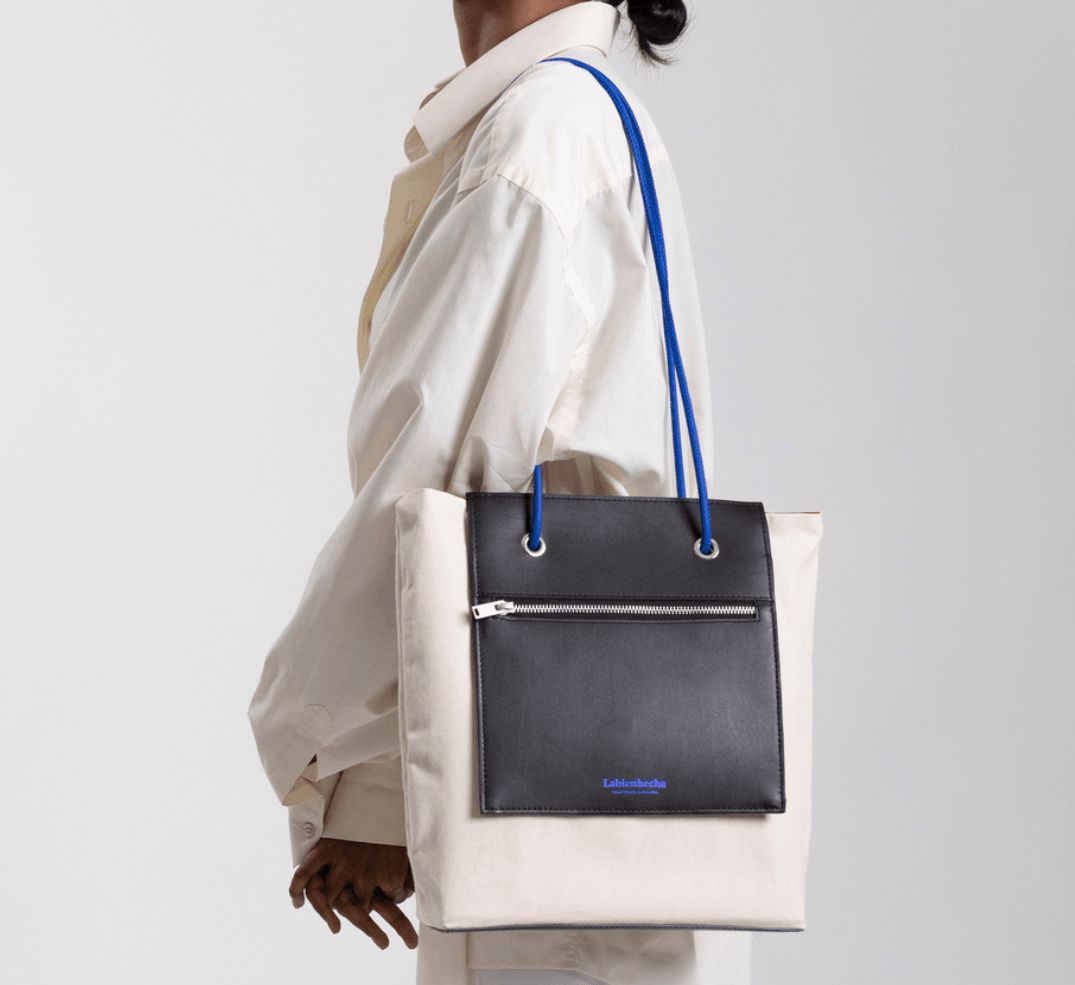 Sac à Main Réversible Gris et Blanc - Fourre-tout Artisanal Médiane