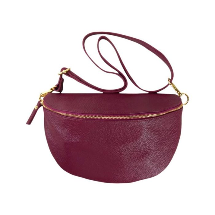 Grand sac banane en cuir italien