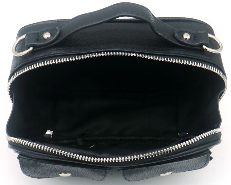 Sac bandoulière noir avec poches frontales