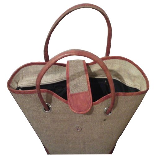 Sac à main en raphia – finition cuir