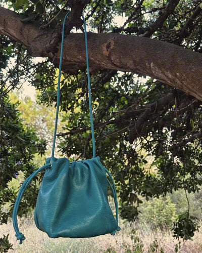 Sac à main Angelita vert canard en cuir tanné végétal – Bmassy