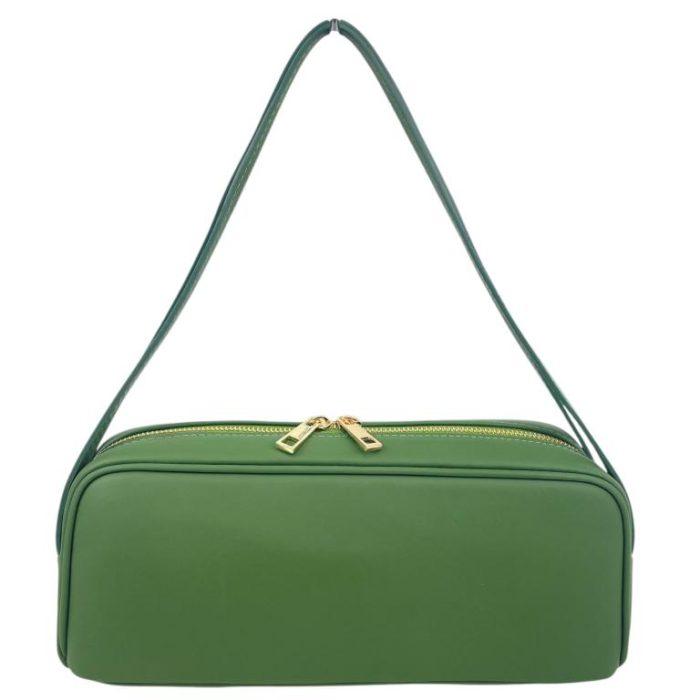 Sac Bandoulière Baril Cuir Italien Noir - Modèle Élégant Femme 30cm