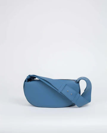 Sac à Main Baguette Bleu Turquoise Demi Lune Silicone Végan - Sac Artisanal Femme
