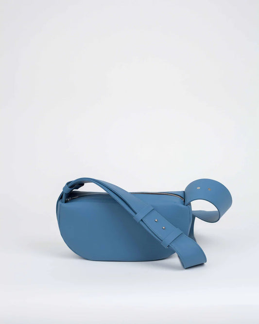 Sac à Main Baguette Bleu Turquoise Demi Lune Silicone Végan - Sac Artisanal Femme