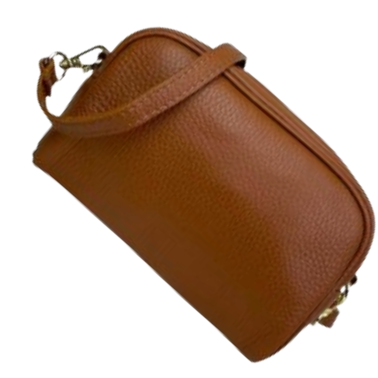 Sac Bandoulière en peau italienne avec Poche Avant - Bleu Marine