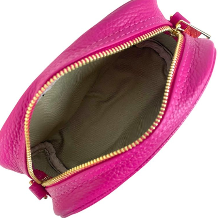 Sac Bandoulière en peau italienne avec Poche Avant - Noir