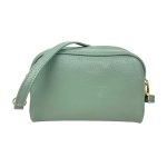 Sac Bandoulière en peau italienne avec Poche Avant - Noir