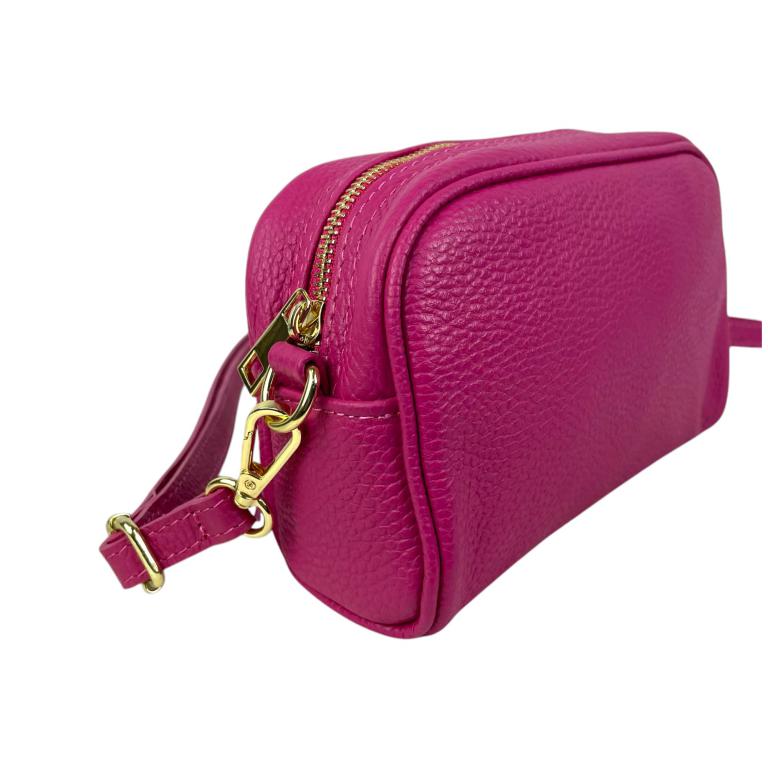 Sac Bandoulière en peau italienne avec Poche Avant - Taupe