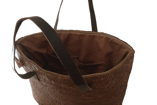 Sac raphia naturel bandoulière femme artisanal Madagascar fait main