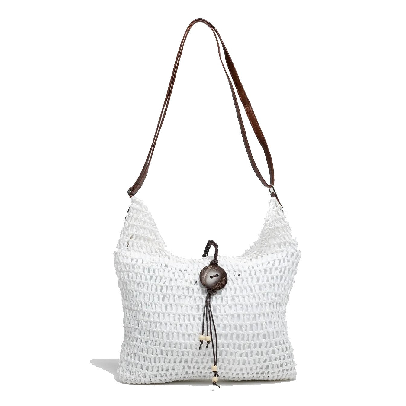 Sac à main bandoulière femme clair en rafia naturel avec fermeture glissière - Style estival