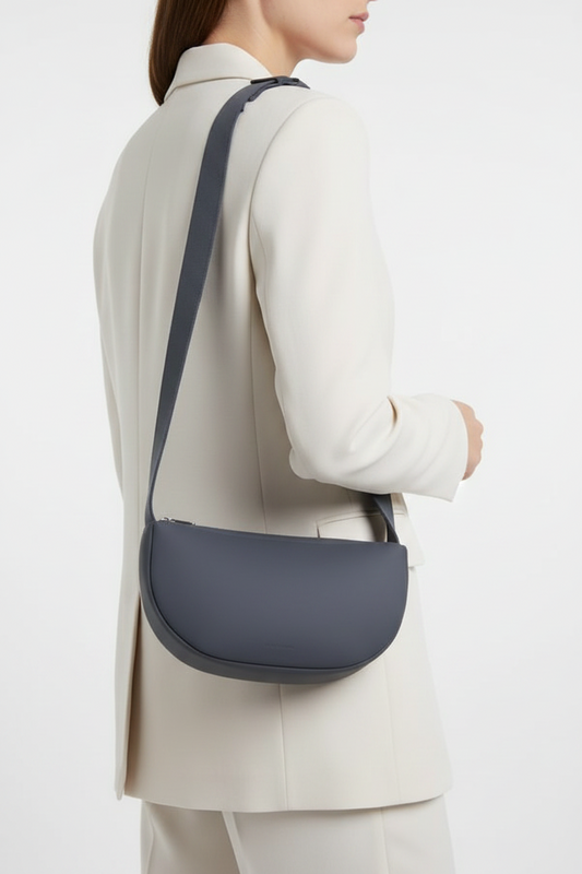Sac à Main Baguette Gris Silicone Végan - Sac Artisanal Femme
