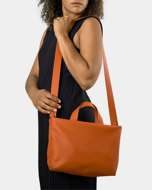 Sac à Main Fourre-tout Écoresponsable Orange – Maroquinerie Artisanale Végétale