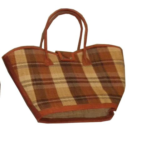 Sac à main en raphia – finition cuir coloré