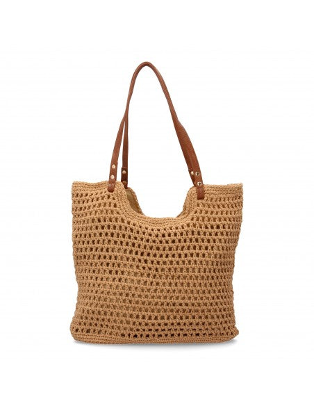 Sac à main kaki raphia tressé artisanal bandoulière terre