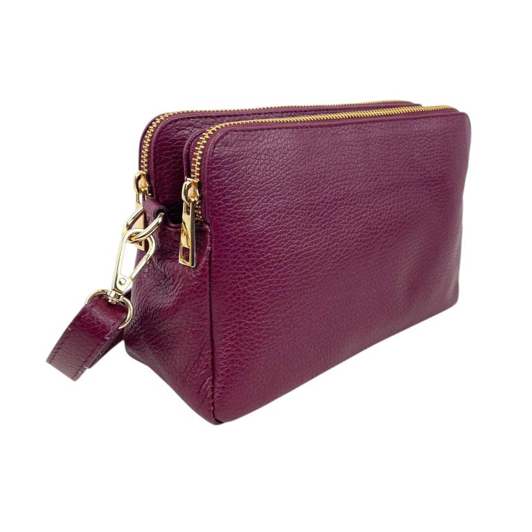 Sacs Bandoulière Cuir Italien Femme - Double Fermeture Sécurisée