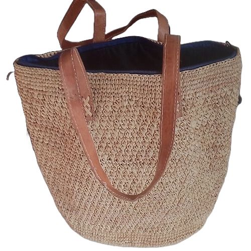 Sac à main bandoulière en raphia pour femme