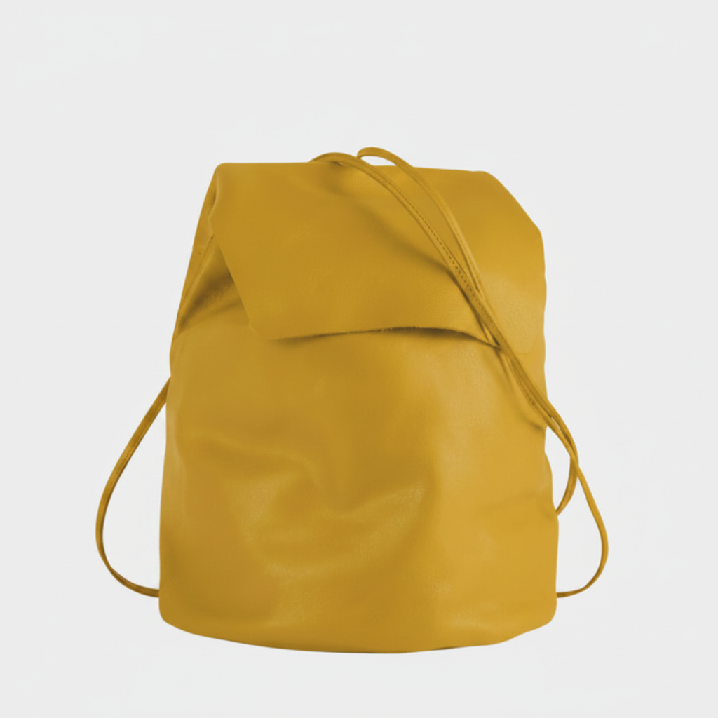 Sac à dos cuir jaune IRENE mochila détail cuir – Bmassy