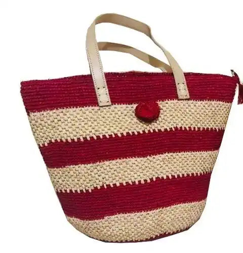 Sac à main en raphia multicolor