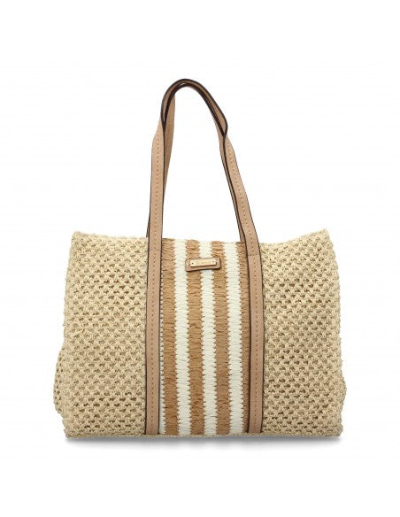 Sac à Main Raphia Tressé — Détails Dorés & Zip Femme | Bmassy