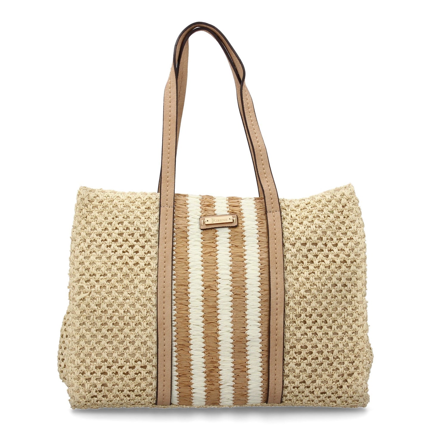 Sac à Main Raphia Tressé — Détails Dorés & Zip Femme | Bmassy