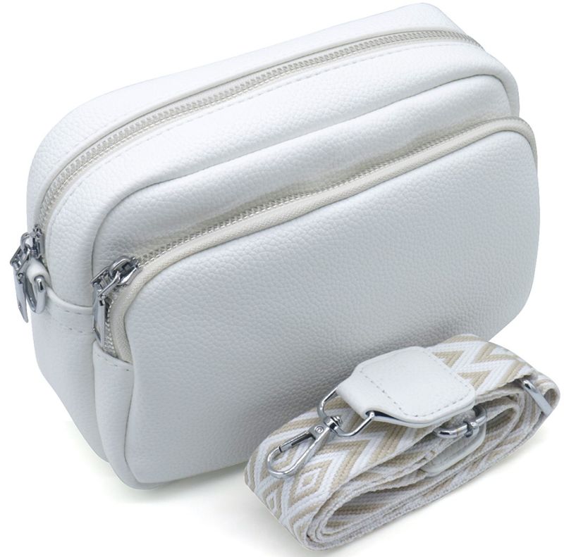 Mini sac à main blanc en cuir