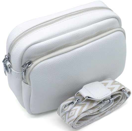 Mini sac à main blanc en cuir