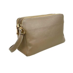 Sac bandoulière cuir italien gris sophistiqué femme