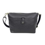 Sac bandoulière cuir italien noir femme