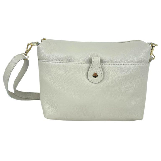 Sac bandoulière cuir italien blanc élégant femme