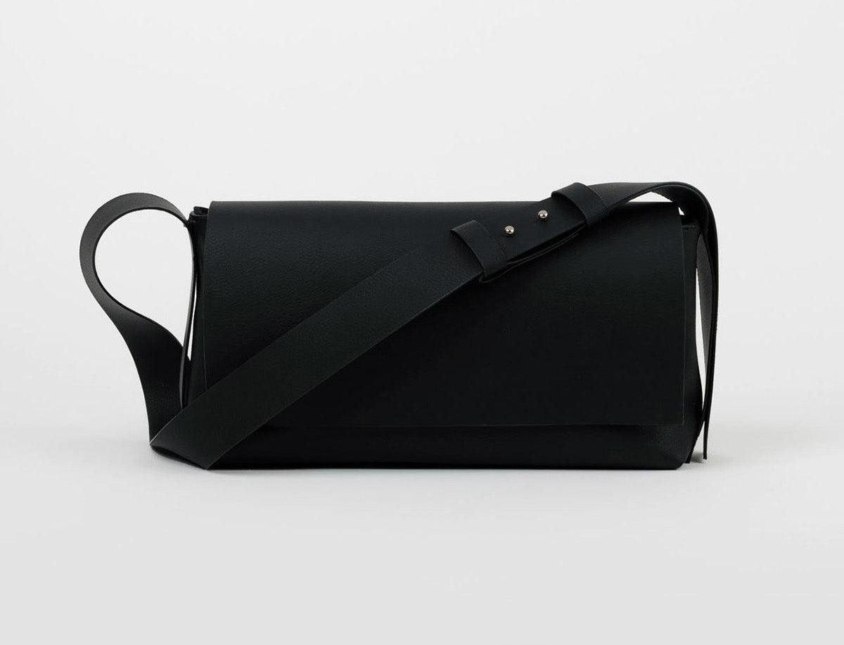 Sac à Main Bandoulière Noir Silicone Végan - Sac Artisanal Femme